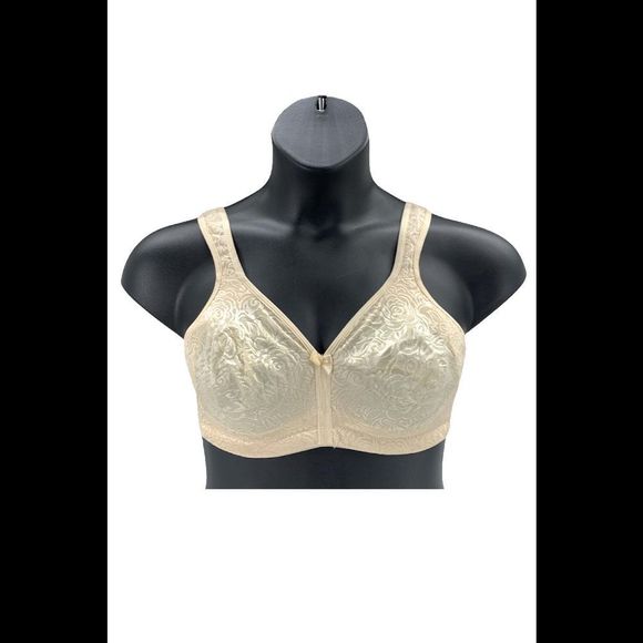 Breezies Wild Rose Seamless Wirefree Support Bra Champagne - - Picture 1 of 3